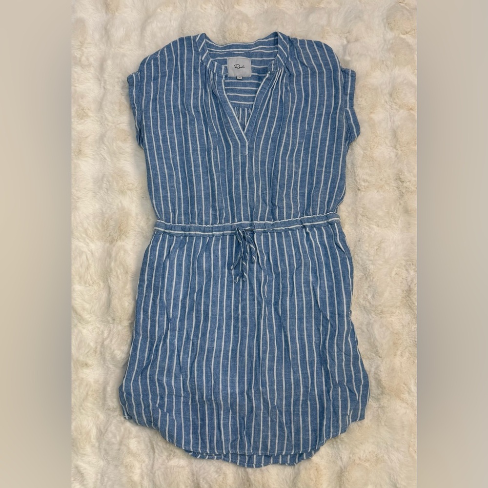 Rails Emma St. Germain Stripe Blouson Dress Linen Blend
